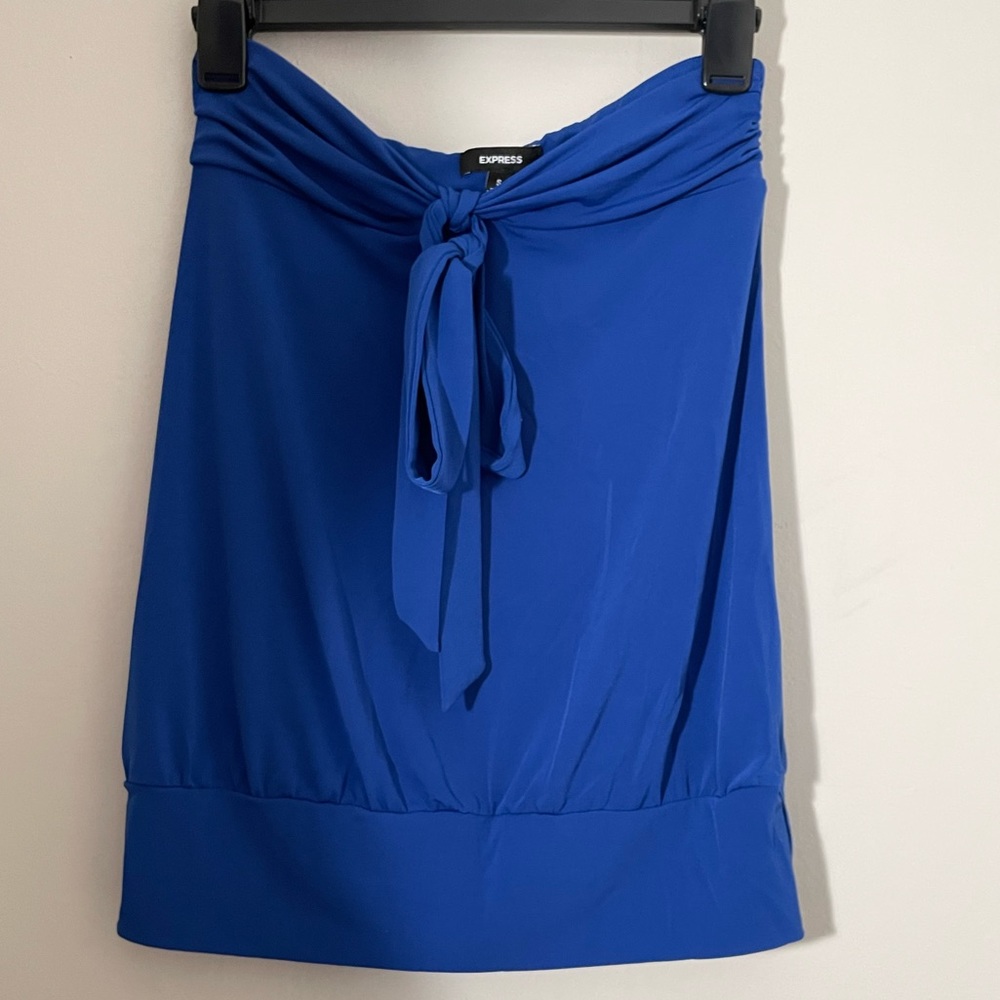 Express blue strapless top for Express size S.